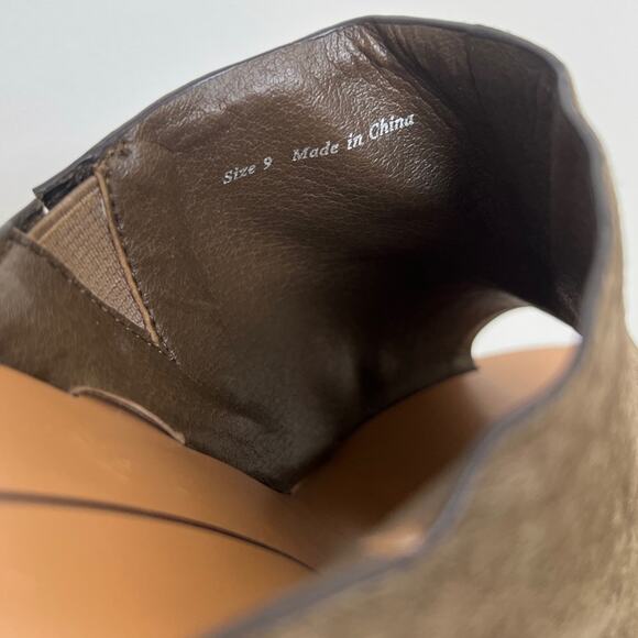 Dolce Vita Alba Olive Suede Open Toe Mules with Jute Woven Heel 9 - Picture 3 of 7